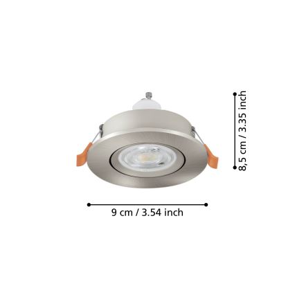 Eglo - LED recessed spotlight 1xGU10/4,5W/230V matte chrome