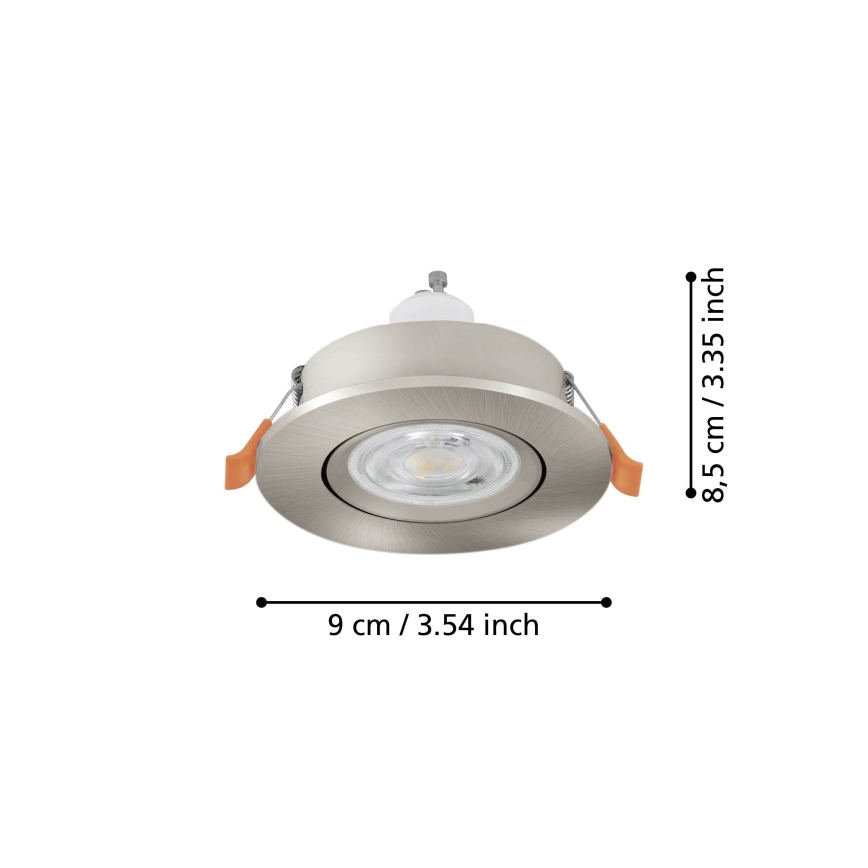 Eglo - LED recessed spotlight 1xGU10/4,5W/230V matte chrome