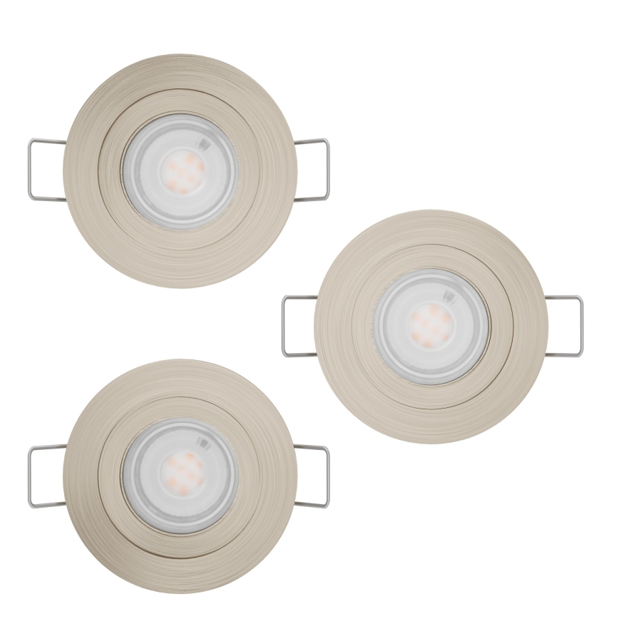 Eglo - Set of 3 LED recessed spotlights 1x GU10 / 4.5W / 230V matte chrome