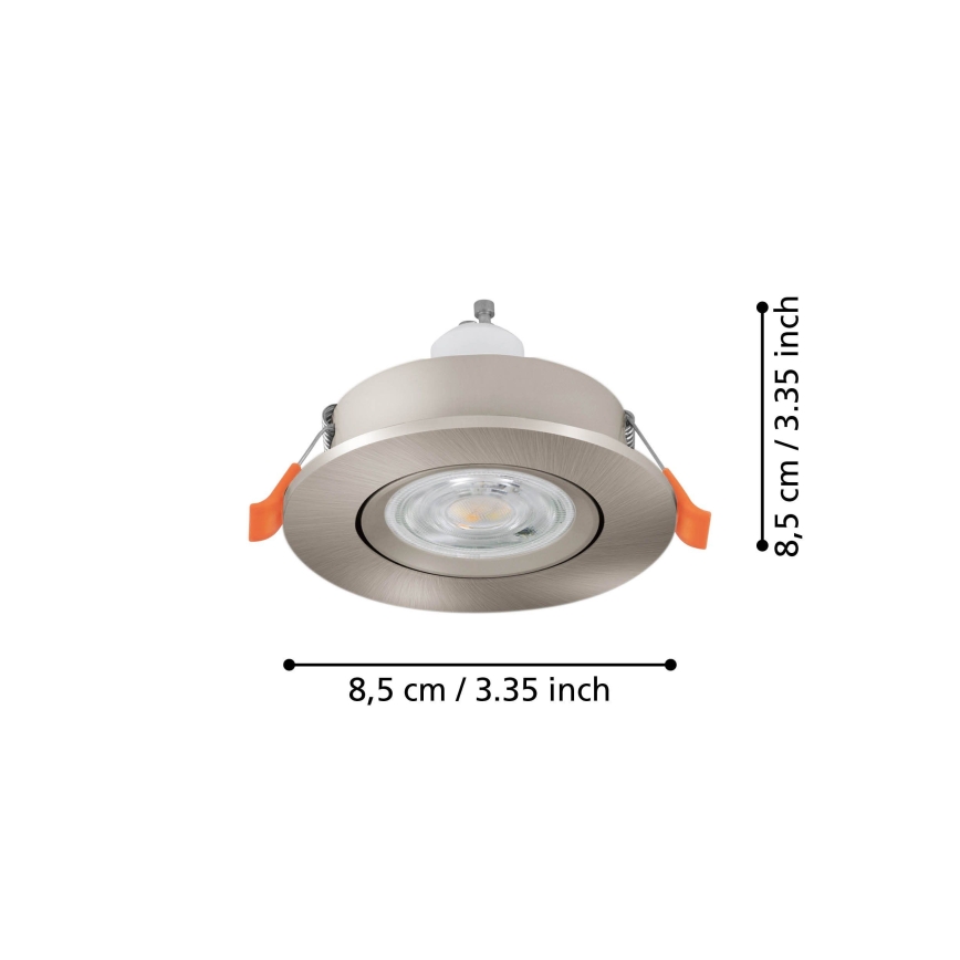 Eglo - LED Bathroom Recessed Spotlight 1xGU10/4,5W/230V IP44 Matte Chrome