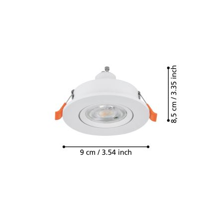 Eglo - LED recessed spotlight 1xGU10/4.5W/230V white