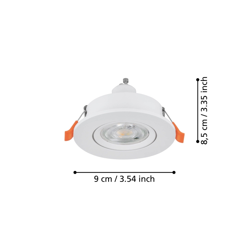 Eglo - LED recessed spotlight 1xGU10/4.5W/230V white