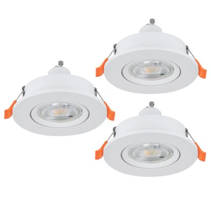 Eglo - Set of 3 LED recessed spotlights, 1x GU10 / 4.5 W / 230 V, white