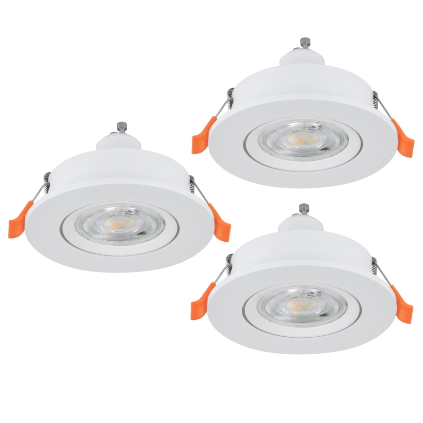 Eglo - Set of 3 LED recessed spotlights, 1x GU10 / 4.5 W / 230 V, white