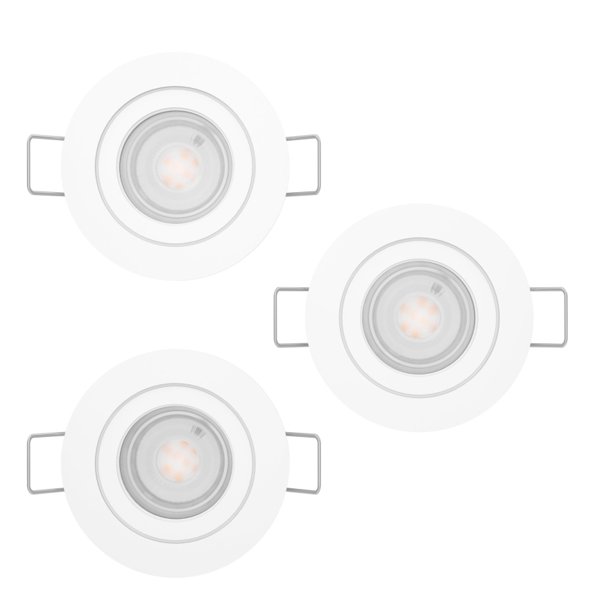 Eglo - Set of 3 LED recessed spotlights, 1x GU10 / 4.5 W / 230 V, white