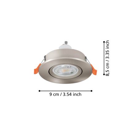 Eglo - LED recessed ceiling spotlight 1xGU10/4,5W/230V matte chrome