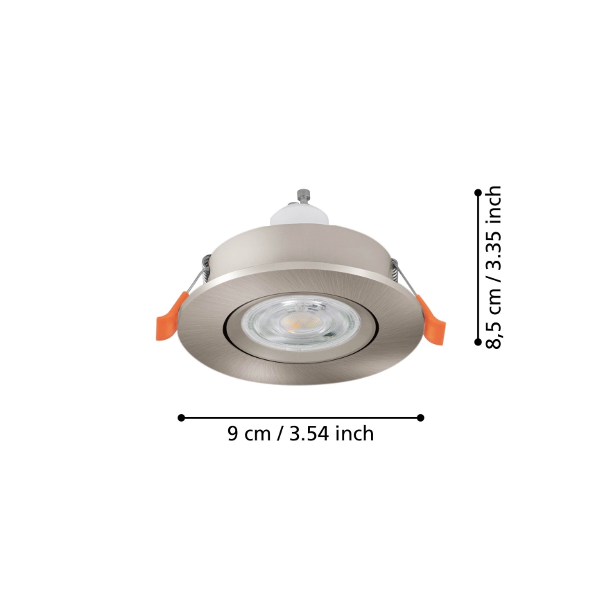 Eglo - LED recessed ceiling spotlight 1xGU10/4,5W/230V matte chrome