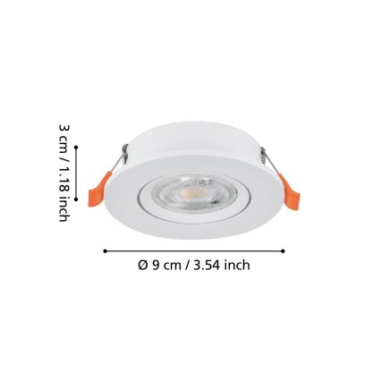 Eglo - Recessed LED spotlight LED/4,8W/230V 2700/4000/6500K white