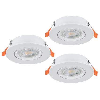 Eglo - Set of 3 LED recessed spotlights LED/4,8W/230V 2700/4000/6500K White