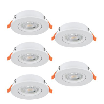 Eglo - Set of 5 LED recessed ceiling spotlights LED/4.8W/230V 2700/4000/6500K white
