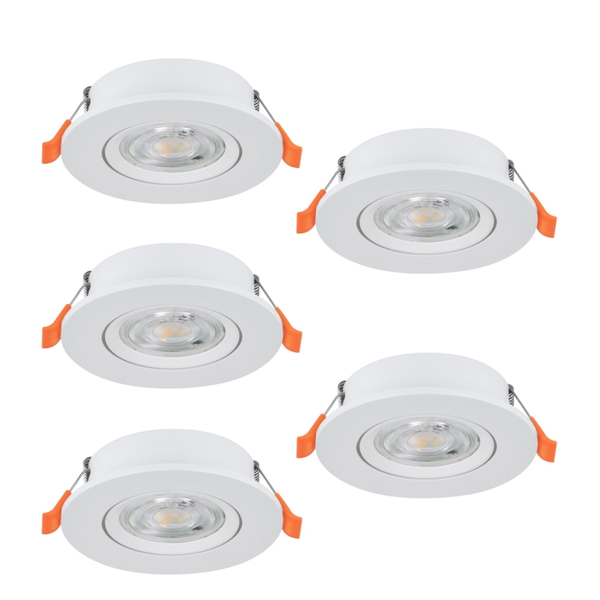Eglo - Set of 5 LED recessed ceiling spotlights LED/4.8W/230V 2700/4000/6500K white