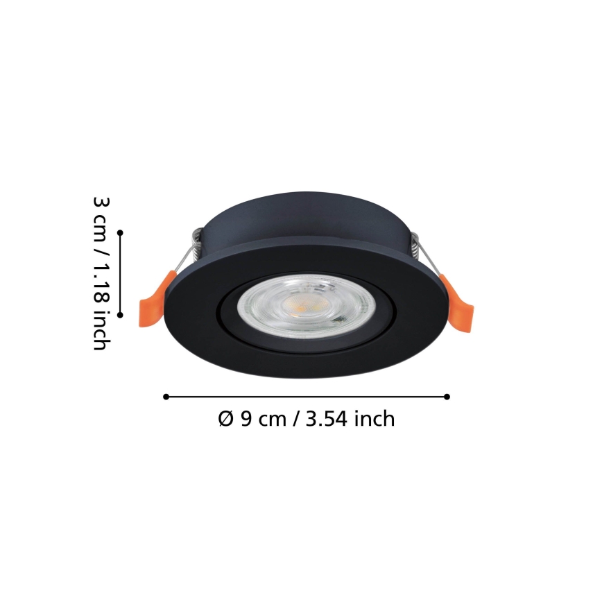 Eglo - LED recessed spotlight LED/4,8W/230V 2700/4000/6500K black