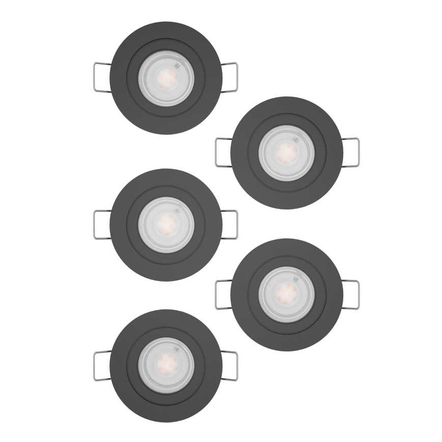 Eglo - Set of 5 LED recessed spotlights LED/4.8W/230V 2700/4000/6500K black