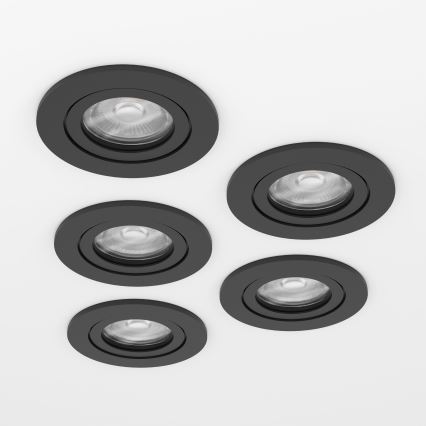 Eglo - Set of 5 LED recessed spotlights LED/4.8W/230V 2700/4000/6500K black