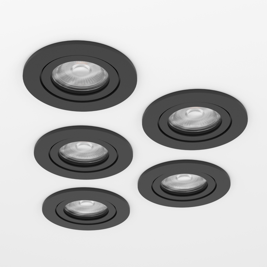 Eglo - Set of 5 LED recessed spotlights LED/4.8W/230V 2700/4000/6500K black