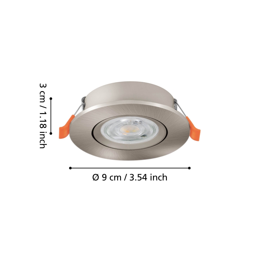 Eglo - LED recessed spotlight LED/4,8W/230V 2700/4000/6500K matte chrome