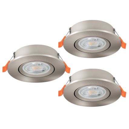 Eglo - 3-piece set of LED recessed spotlights LED/4.8W/230V 2700/4000/6500K matte chrome