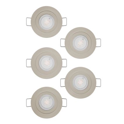 Eglo - Set of 5 LED recessed downlights, 4.8 W, 230 V, 2700/4000/6500 K, matte chrome