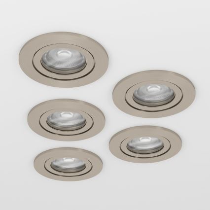 Eglo - Set of 5 LED recessed downlights, 4.8 W, 230 V, 2700/4000/6500 K, matte chrome