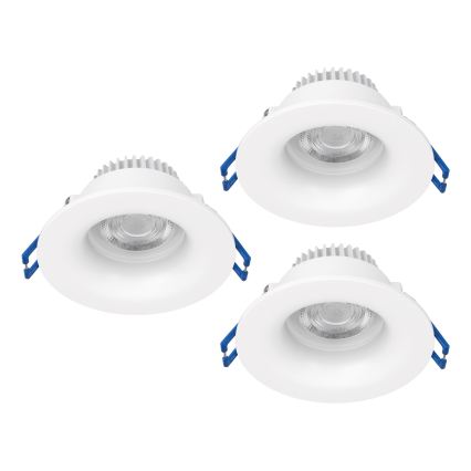 Eglo - Set of 3 LED bathroom recessed downlights LED/4.9W/230V 2700/4000/6500K Ø 8.8 cm IP65 white