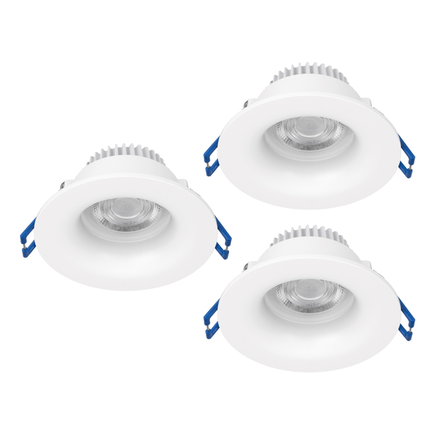 Eglo - Set of 3 LED bathroom recessed downlights LED/4.9W/230V 2700/4000/6500K Ø 8.8 cm IP65 white