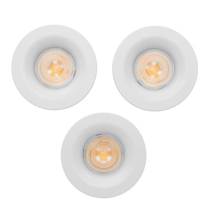 Eglo - Set of 3 LED bathroom recessed downlights LED/4.9W/230V 2700/4000/6500K Ø 8.8 cm IP65 white