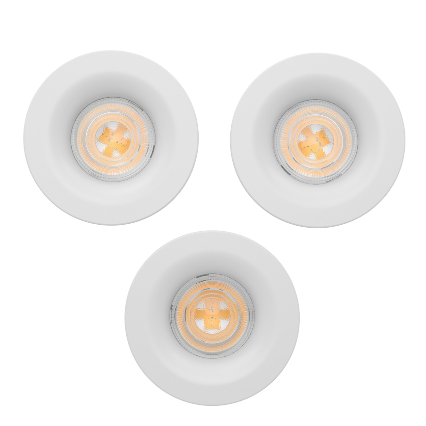 Eglo - Set of 3 LED bathroom recessed downlights LED/4.9W/230V 2700/4000/6500K Ø 8.8 cm IP65 white