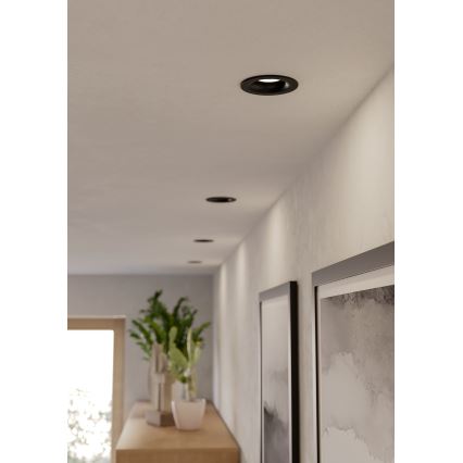 Eglo - LED Bathroom Recessed Downlight LED/4.9W/230V 2700/4000/6500K Ø 8.8 cm IP65 black