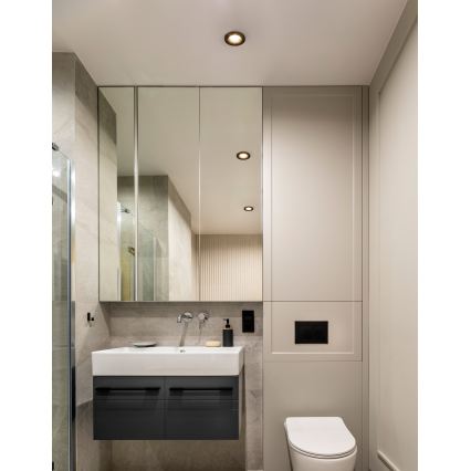 Eglo - Set of 3 LED Bathroom Recessed Downlights, LED/4.9W/230V, 2700/4000/6500K, Ø 8.8 cm, IP65, Black