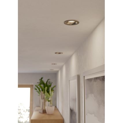 Eglo - Set of 3 LED bathroom recessed downlights LED/4.9W/230V 2700/4000/6500K dia. 8.8 cm IP65 matte chrome