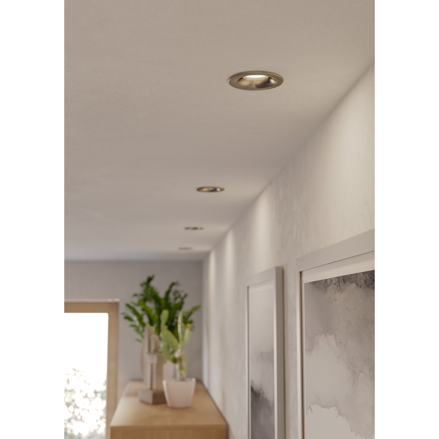 Eglo - Set of 3 LED bathroom recessed downlights LED/4.9W/230V 2700/4000/6500K dia. 8.8 cm IP65 matte chrome