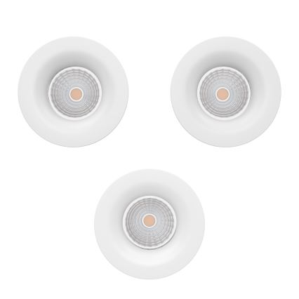 Eglo - Set of 3 Dimmable LED recessed downlights LED/4,8W/230V dia. 8,8 cm white