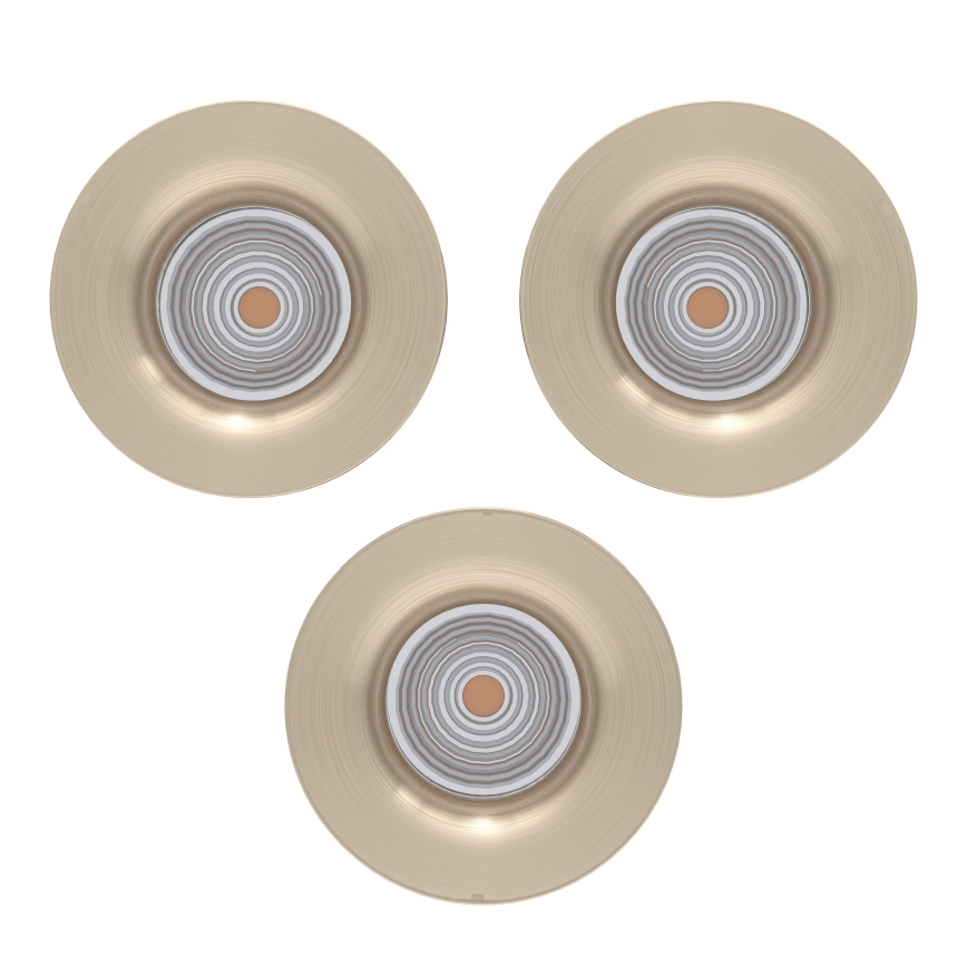 Eglo - Set of 3 dimmable LED recessed downlights LED/4.8W/230V Ø 8.8 cm matte chrome