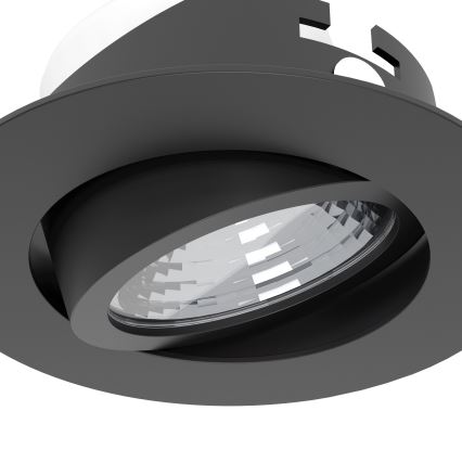 Eglo - Set of 3 Dimmable LED Recessed Downlights LED/6.4W/230V Ø 8.8 cm Black