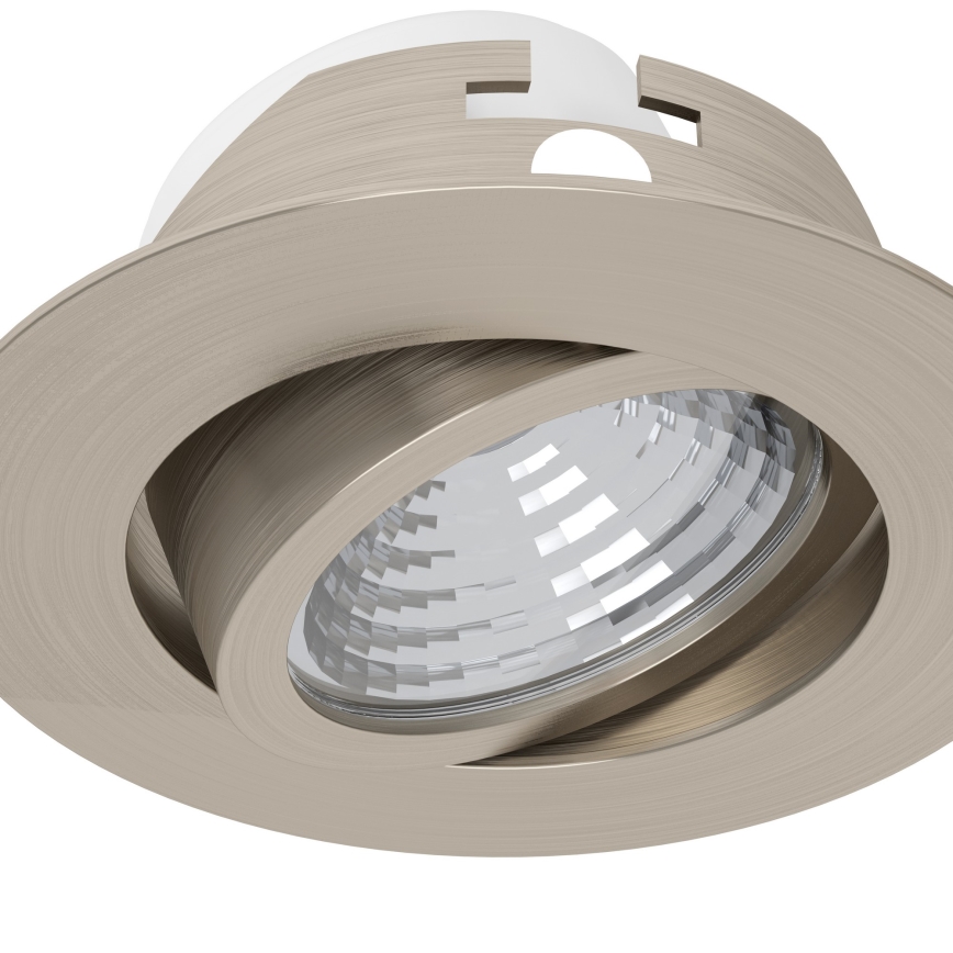 Eglo - Set of 3 Dimmable LED Recessed Ceiling Lights LED/6.4W/230V Ø 8.8 cm Matte Chrome
