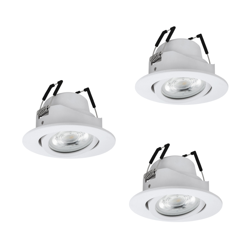 Eglo - Set of 3 RGBW Dimmable LED Recessed Downlights LED/4.7W/230V 2700-6500K White