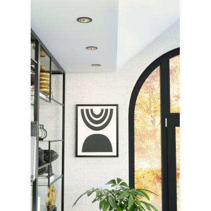 Eglo - Dimmable LED recessed bathroom ceiling light LED/4.8W/230V 2700/4000/6500K IP44 Black