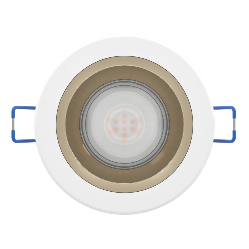 Eglo - Dimmable LED Bathroom Recessed Ceiling Light, 4.8W/230V, 2700/4000/6500K, IP44, White/Gold