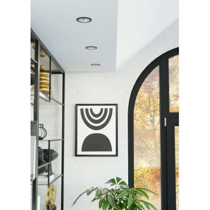 Eglo - LED RGBW Dimmable Bathroom Recessed Downlight LED/4,8W/230V 2700-6500K IP44 Black