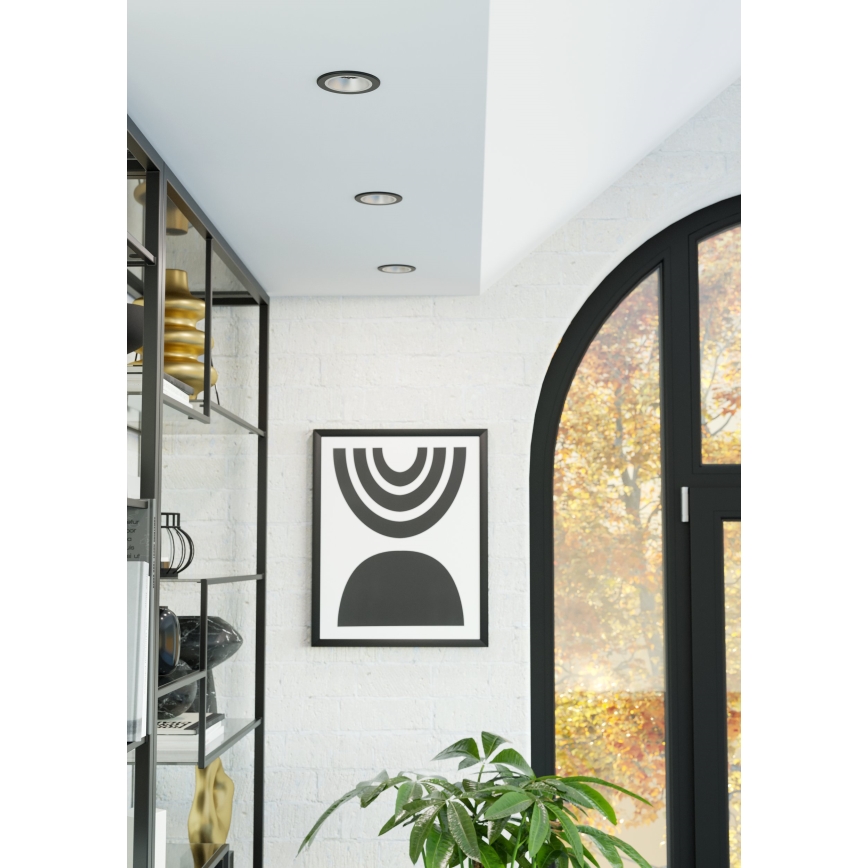 Eglo - LED RGBW Dimmable Bathroom Recessed Downlight LED/4,8W/230V 2700-6500K IP44 Black