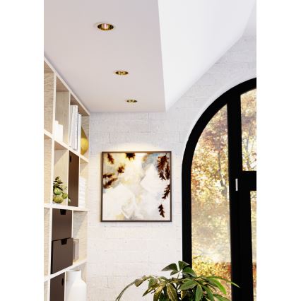 Eglo - LED RGBW Dimmable Bathroom Recessed Ceiling Light LED/4,8W/230V 2700-6500K IP44 white/gold