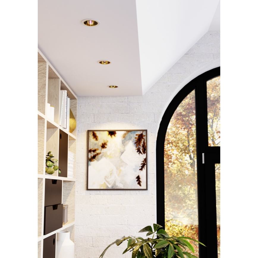 Eglo - LED RGBW Dimmable Bathroom Recessed Ceiling Light LED/4,8W/230V 2700-6500K IP44 white/gold