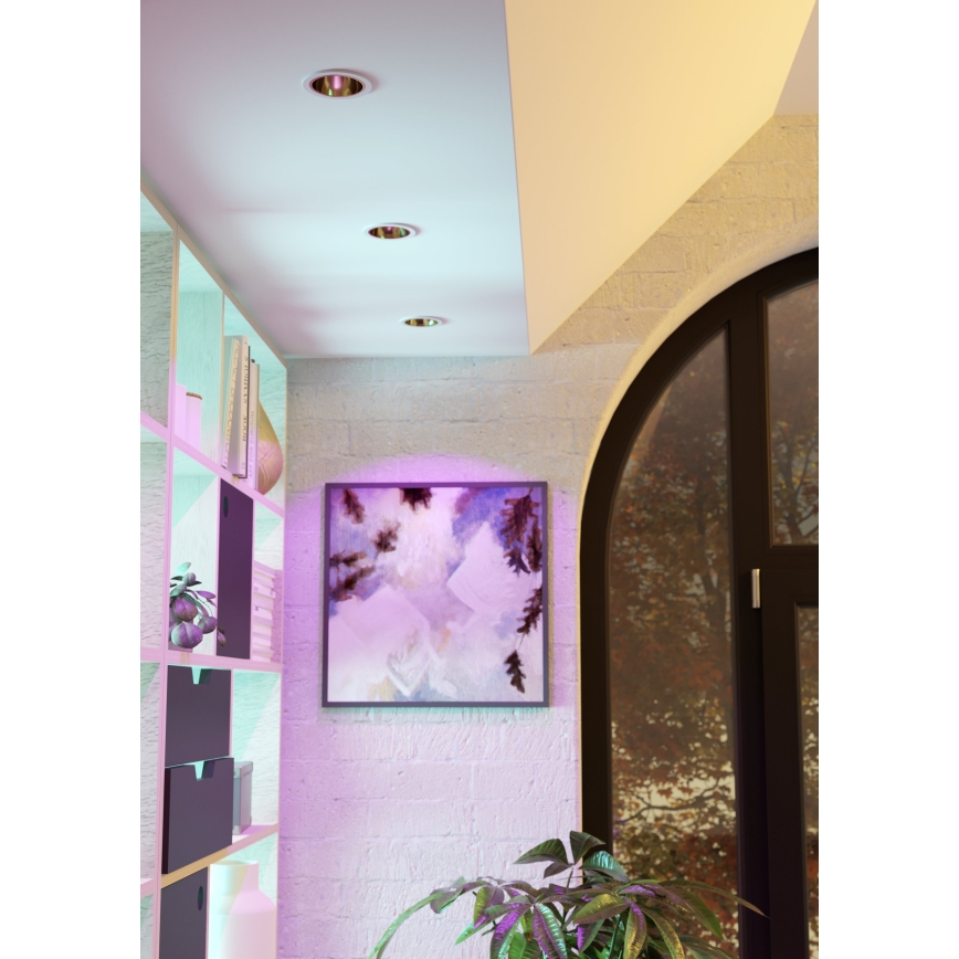 Eglo - LED RGBW Dimmable Bathroom Recessed Ceiling Light LED/4,8W/230V 2700-6500K IP44 white/gold