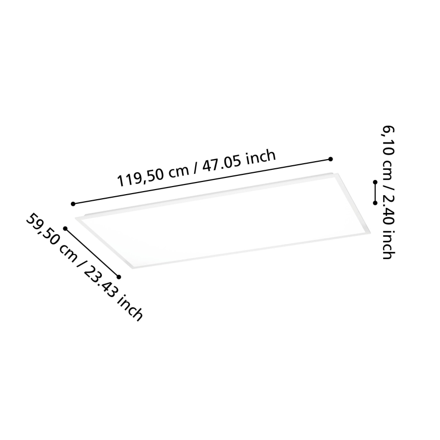 Eglo - LED Surface-mounted panel LED/36,5W/230V 2700/4000/6500K 120x60 cm white