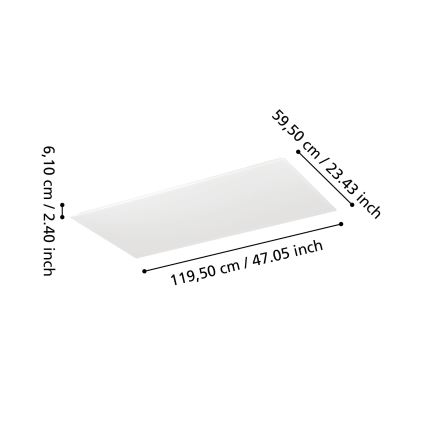 Eglo - Dimmable LED Surface-Mounted Panel LED/35,5W/230V 2700-6500K 120x60 cm White + Remote Control