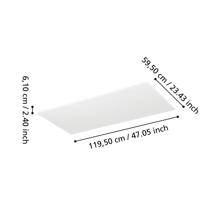 Eglo - Dimmable LED Surface-Mounted Panel LED/35,5W/230V 2700-6500K 120x60 cm White + Remote Control