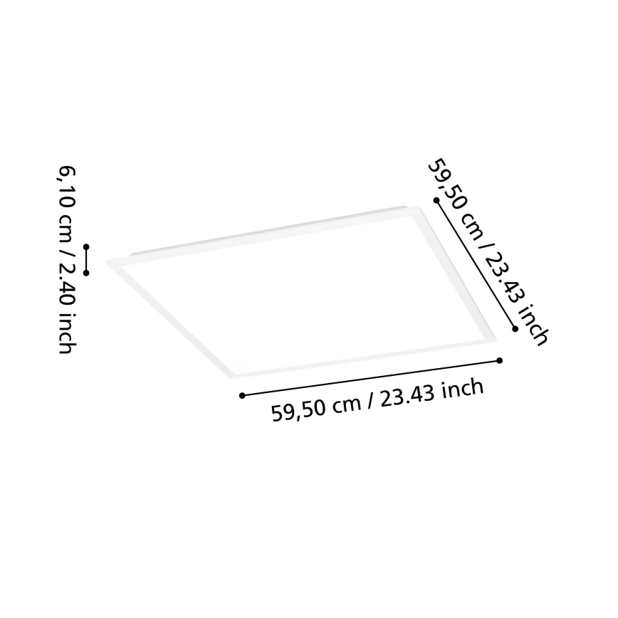Eglo - Dimmable LED Surface-Mounted Panel 33W/230V 2700-6500K 60x60 cm White + Remote Control