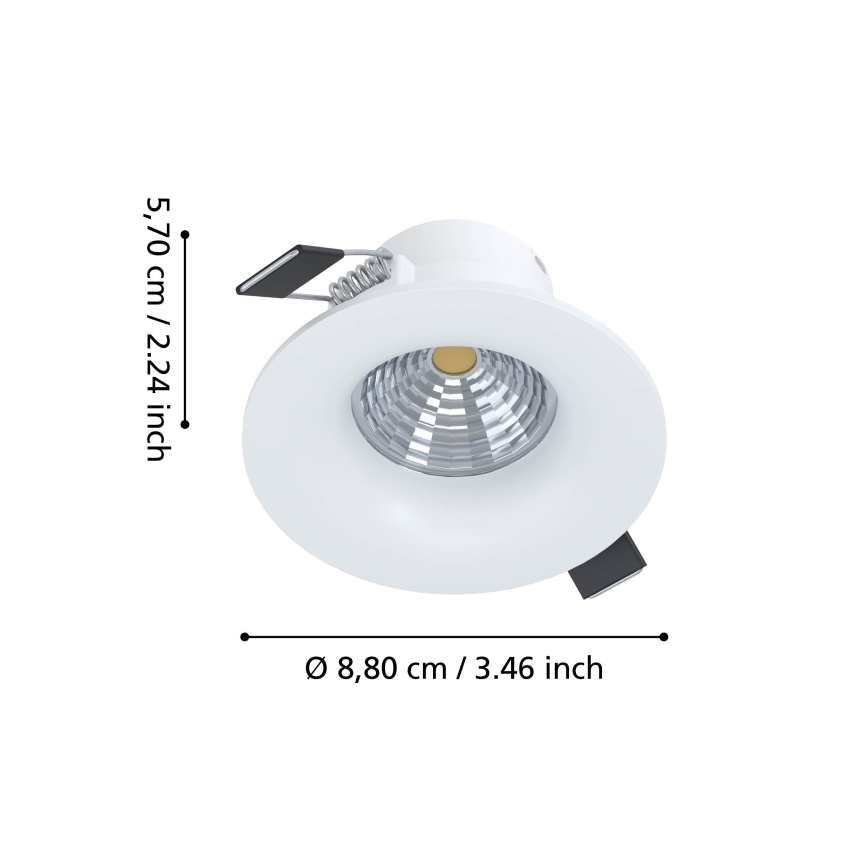 Eglo - Dimmable LED recessed downlight LED/6.4W/230V Ø 8.8 cm white