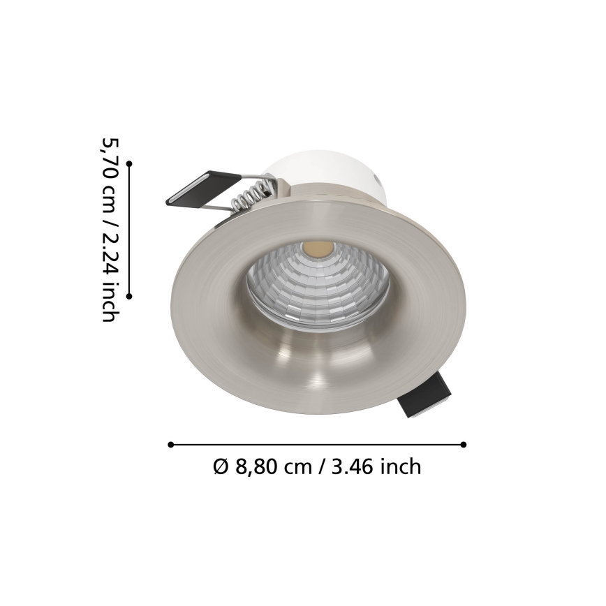 Eglo - Set of 3 dimmable LED recessed downlights LED/6.4W/230V Ø 8.8 cm matte chrome