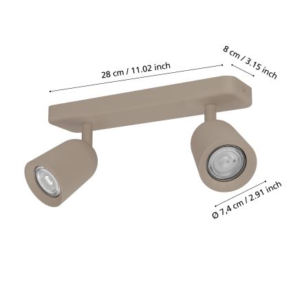 Eglo - Spotlight 2xGU10/10W/230V beige